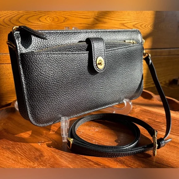 Coach Noa Pop Up Messenger Crossbody Black Leather C4816 - Picture 3 of 17